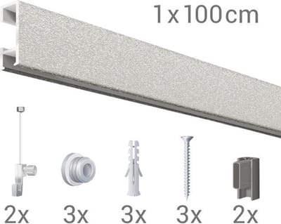 Click Rail / Ophangrail - Mat Zilver - Complete Set 100 cm