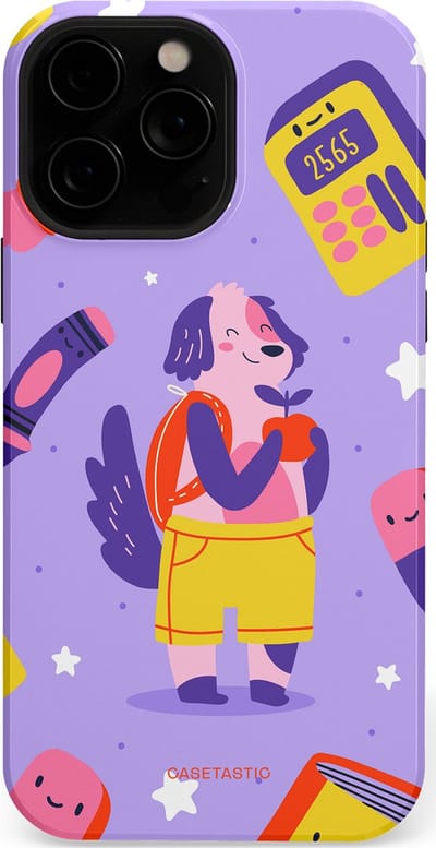 Casetastic hoesje geschikt voor Apple iPhone 13 Pro Max - MagSafe - Dubbellaagse bescherming - Tussen boeken en sterren - Fashion Case - Lavendel Geel
