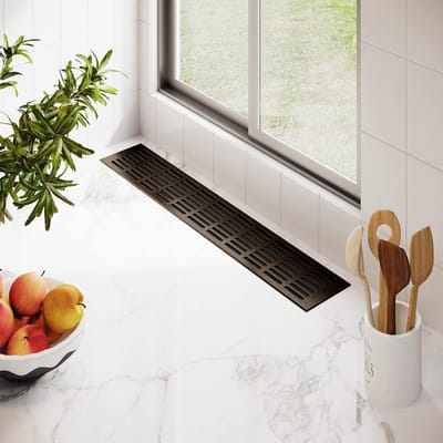 Ventilatierooster 100mm x 600mm - Aluminium RVS-look - Geperforeerd - Voor Goede Ventilatie - Diverse Afmetingen