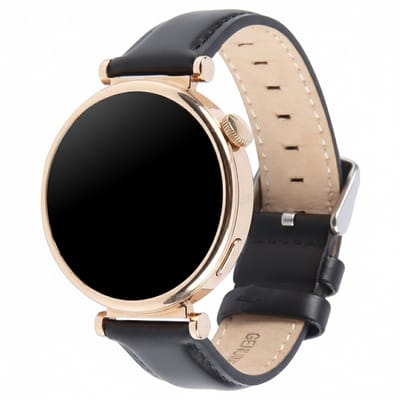 Leren bandje - geschikt voor Garmin Lily 2 / Lily 2 Active - leer met gespsluiting - zwart