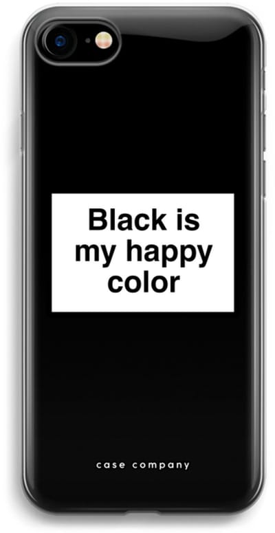 Case Company® - Hoesje geschikt voor iPhone SE 2020 hoesje - Black is my happy color - Soft Cover Telefoonhoesje - Bescherming aan alle Kanten en Schermrand