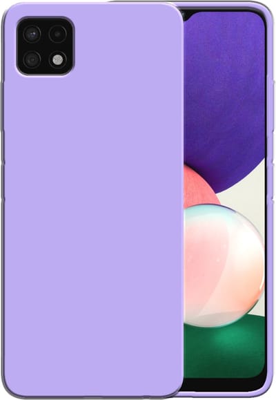 Smartphonica Siliconen hoesje voor Samsung Galaxy A22 5G case met zachte binnenkant - Paars geschikt voor Samsung Galaxy A22 5G