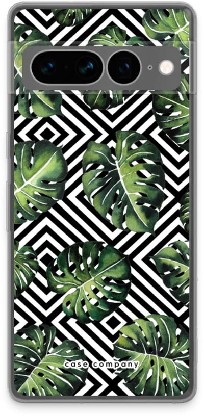 Case Company® - Hoesje geschikt voor Google Pixel 7 Pro hoesje - Geometrische jungle - Soft Cover Telefoonhoesje - Bescherming aan alle Kanten en Schermrand