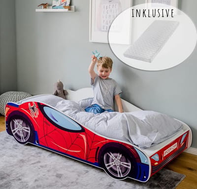 Kinderbed Auto in Race-Stijl met Lattenbodem en Kinderen Matras | Diversen Maten