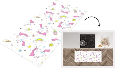 Keukenloper - Loper keuken - Unicorn - Regenboog - Patroon - 120x50 cm - Keukenloper vinyl