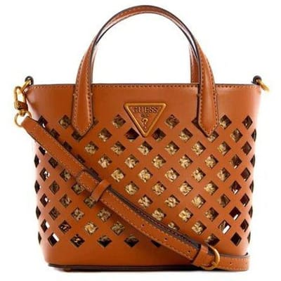Guess, Aqua Mini Shopper, Textiele Handtas, Bordeauxrood, HWVB8566750, 23 x 17 x 8 cm brown