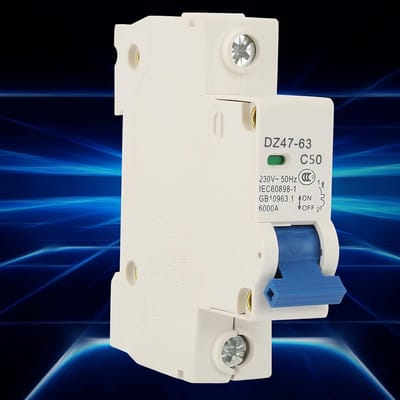 1-polige automaat 50A zekering voor stroombeveiliging AC 230V