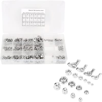 180 STKS Roestvrij Staal Moeren Set Vleugel Flens Dop Zeskantmoeren M2 M2.5 M3 M4 M5 M6
