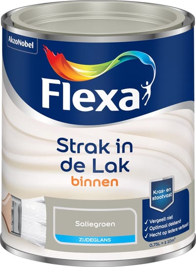 Flexa - Strak In De Lak Binnenlak Zijdeglans - Saliegroen - 750 Ml