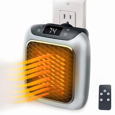 Keramische ventilatorkachel, elektrische kachel met stopcontact, mini elektrische ventilatorkachel