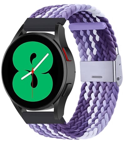 By Qubix - Braided nylon bandje - Lichtpaars / paars - Geschikt voor Xiaomi Redmi Watch 5 Active / Redmi Watch 5 Lite