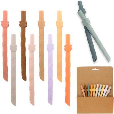 Rietjes, 9 mm Brede, Herbruikbaar, Vegelig, Flexibel, Vervangende, Milkshake-Rietjes, Voor Kinderen en Ouderen, 10 Stuks