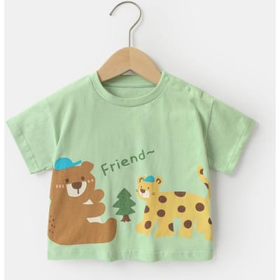 Babykleding Casual T-shirts met korte mouwen Zomerkleding Jongens Meisjes Baby Kinderen Kinderen Zomer Tops met halve mouwen 120cm beige