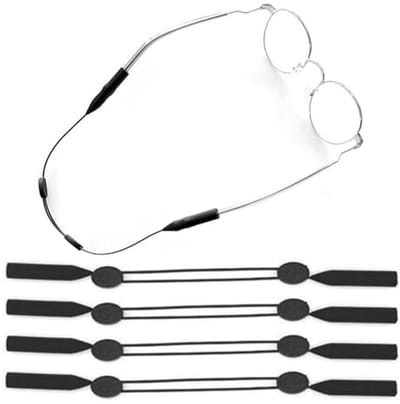 Zwart verstelbare sportbrilriemen - universele brillenband voor mannen en vrouwen (4 stuks)