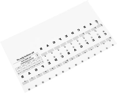Piano Toets Stickers - Keyboard Stickers Muziek - Beginners Leren Spelen - Herpositioneerbaar Zonder Sporen - 25x23CM - Zwart