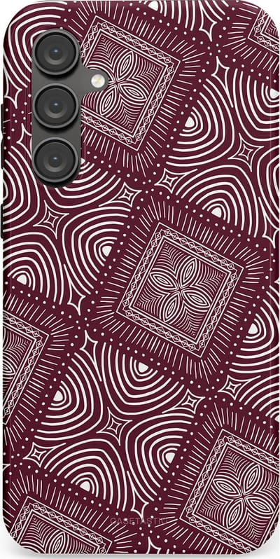 Casetastic Hoesje Geschikt voor Samsung S23 FE - Stijlvolle Beschermende Duo-layer Case - Bohemien Rood Design