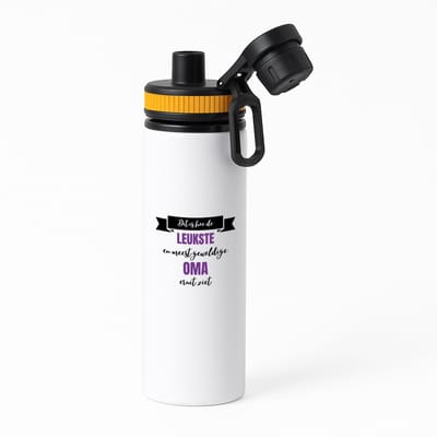 Hacebo® - Meest geweldige oma waterfles met draaidop oranje - Oma - beste oma - verjaardagscadeau - cadeau voor oma - kado - water fles - 850ML