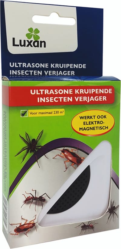 Luxan Ultrasone Kruipende Insecten Verjager 230m² - werkt tegen kruipende insecten zoals mieren, zilvervisjes, spinnen en kakkerlakken - ongediertebestrijding - ultrasone verjager