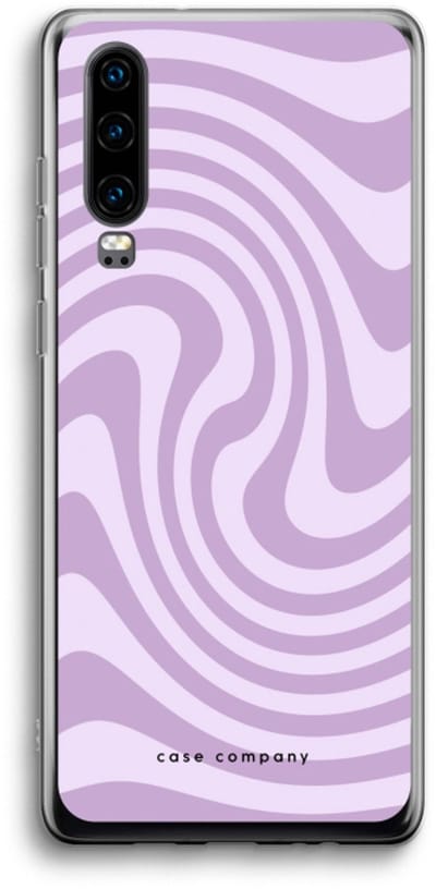Case Company® - Hoesje geschikt voor Huawei P30 hoesje - Swirl Paars - Soft Cover Telefoonhoesje - Bescherming aan alle Kanten en Schermrand
