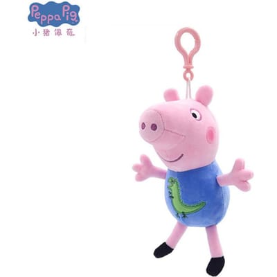 Originele Peppa Pig Pluche Speelgoed voor Kinderen Kleine Bedel Poppetje Sleutelhanger Tas Bedel Verjaardagscadeau voor Kinderen 19cm pink