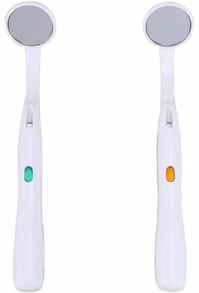 EXCITAT Tandartsspiegel - Mondspiegel met LED-licht - Mondspiegel - Mondspiegel met anti-condenscoating - Mondspiegel voor tandheelkundig onderzoek - Mondspiegel voor tandheelkundige zorg - 2 stuks