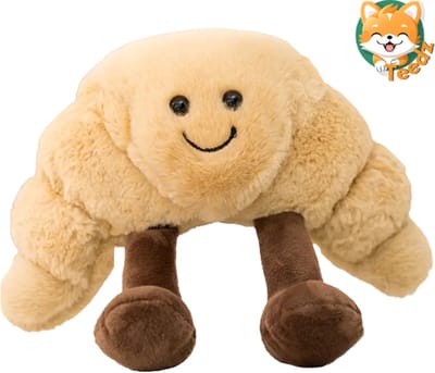 Croissant Knuffel - Teedz - Kinderen - Bagel - Pluche - Bruin - Brood - Ontbijt - Decoratie - Cadeau