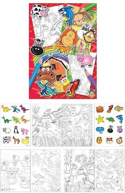 12x Kleine kleurboekjes met stickers - Uitdeelcadeau - Traktatie
