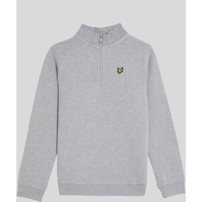 Lyle & Scott Jongens 1/4 Rits Trui - Grijs