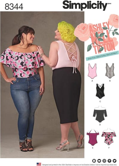 Naaipatroon Bodys - Kleding Patroon - Zelf Kleding Maken - Plus Maat Ontwerp - 18W-26W - Wit