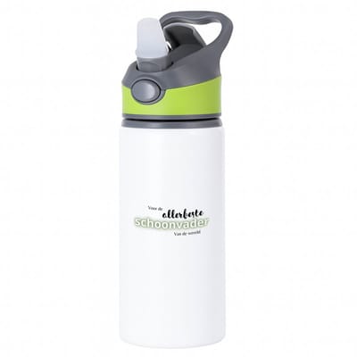 Hacebo® - voor de allerbeste schoonvader van de wereld waterfles met rietje groen - de beste schoonvader - vader cadeautjes - vaderdag - verjaardagscadeau - verjaardag - cadeau - geschenk - kado - gift - water fles - 650ML