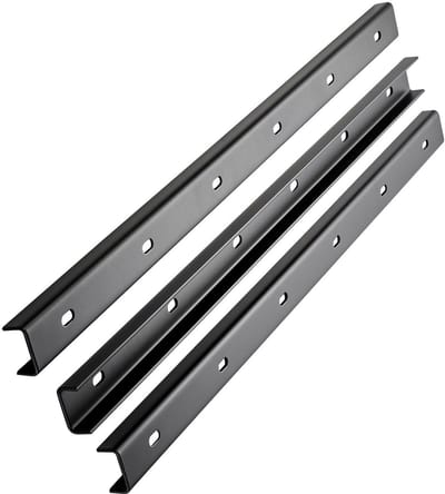 SOTECH Set van 3 verstevigingsprofielen 600 x 40 x 20 mm voor het SPIDER tafelframe U-vormig Materiaal staal, oppervlak zwart Verstevigingsschoor