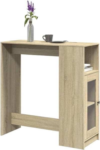 Bartafel met opbergruimte - Hoge tafel Keuken - Gezellig samenzijn - Stabiel en duurzaam materiaal - 101x40x103.5 cm - Sonoma eiken