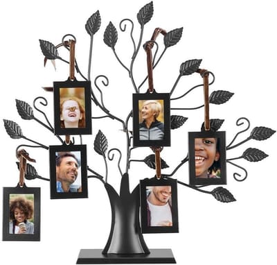 Dailygoods- Fotolijst Familieboom - 6/12 Fotolijsten - Tafeldecoratie - Interieurdecoratie - Hoogwaardig Metaal - Corrosiebestendig en Duurzaam - Familiefotolijst