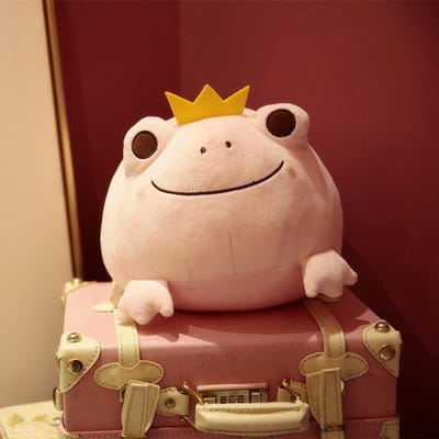 1 st 35 cm schattige The Crown Frog pluche kussen gevuld met katoen kinderspeelgoed Kawaii Smile Frog poppen voor kinderen verjaardagscadeau 35CM