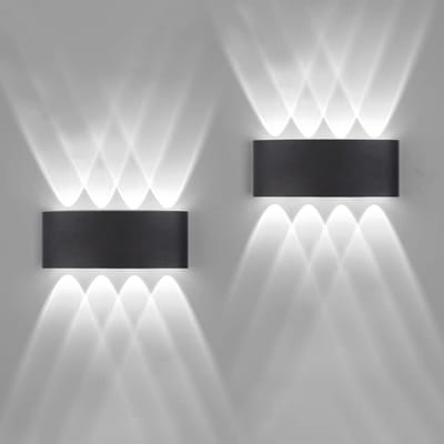 Wandlampen set voor binnen en buiten - 16 W, 1600 lm, waterdicht IP65, koud licht 6500 K