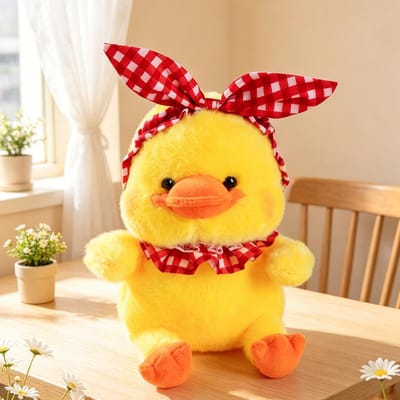 1 Stuk 23cm Kawaii Eend Met Grote Snavel Pluche Speelgoed Schattige Gele Eend Met Haarband Mooie Poppen Voor Kinderen Verjaardagscadeau geel