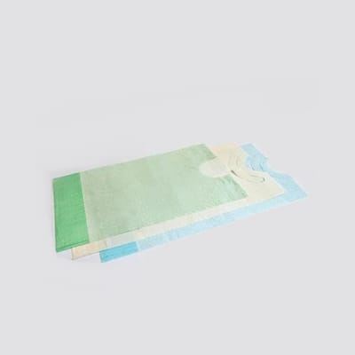 Bavoirs jetables avec col rond et poche - 3 plis 38 x 70 cm - 1 pak van 100 slabben