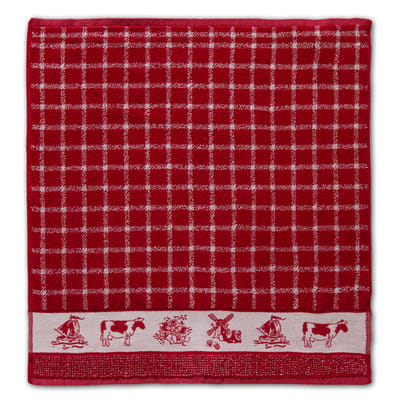DDDDD Dutchie Keukendoek - Set van 6 - Katoen - Gestreept - 50x55 cm - Rood