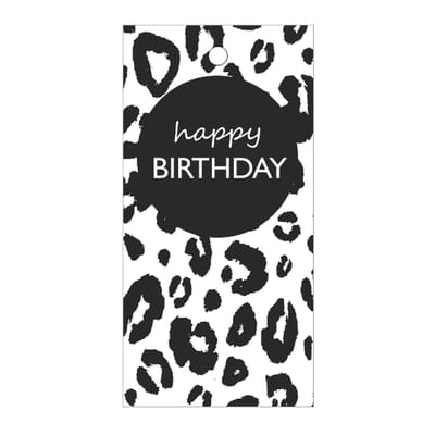 Luxe Bloemenkaartje - Wenskaartje - Cadeaukaart - Wit - Happy Birthday - Met boorgaatje - 20 Stuks