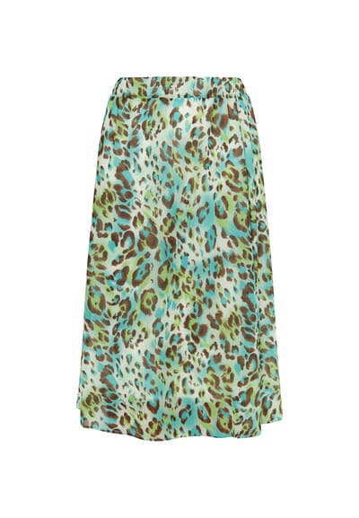 Faina Rok met luipaardprint Dames Turkoois Veelkleurig