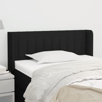 vidaXL - Hoofdbord - met - randen - 93x16x78/88 - cm - stof - zwart