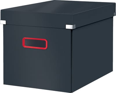 Leitz Click & Store Grote Opbergdoos - 80% Gerecycled Karton - 32 x 31 x 36 Cm (BxHxD) - Opvouwbare Opbergdoos met Deksel - Fluweel Grijs