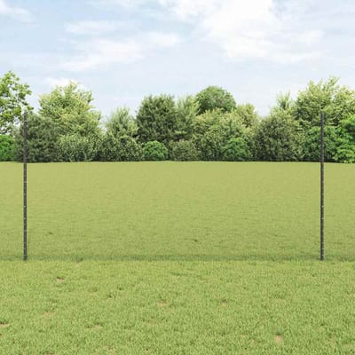vidaXL - zeshoekig - gaasgek - met - palen - 10 - x - 1,2 - m - PVC-Coated - Staal - Grijs