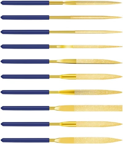 Set van 10 Mini Diamant Vijlens voor Metalen, Kunststof, Glas en Hout - Perfect voor Juweelbewerking en Modelleren