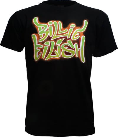 Billie Eilish Neon Graffiti T-Shirt - Officiële Merchandise - L