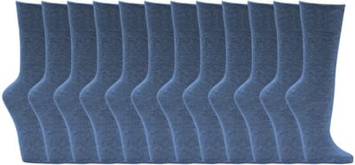 Socks4Fun - 12 Paar - Sokken zonder elastieken boord - Dames & Heren - Katoen - Blauw - Maat 47-50