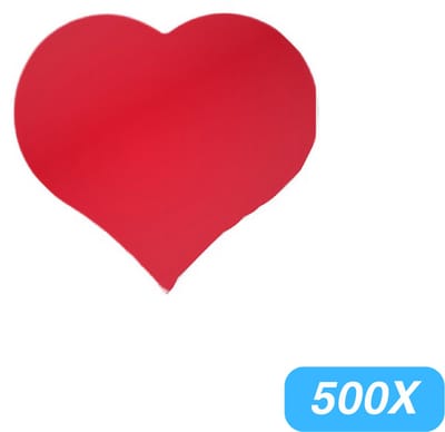 Stickers - "Rode Hart" - 500 Stuks - 30mm x 25mm - Etiket - Sluitzegel - Etiketten - Sluitstickers - Rood - Hart