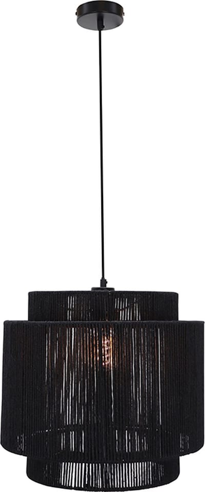Olucia - SANNY - Hanglamp - Zwart - Vorm: Rond