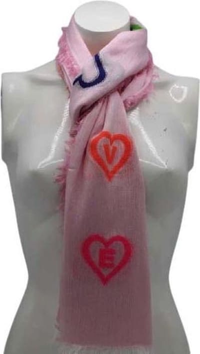 Dames Sjaal Zomer Sjaal Roze met Hartjes