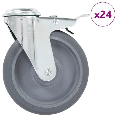 vidaXL 24 st Zwenkwielen met boutgaten 125 mm